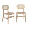Flash Furniture Jacob Cane Rattan Dining and Event Chairs w/Solid Wood Frame and Seat, Natural, 2PK SK-220902-NAT-GG - alternate 4